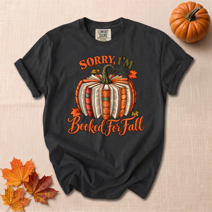 Comfort Colors Booked for Fall Pumpkin Book Lover T-Shirt