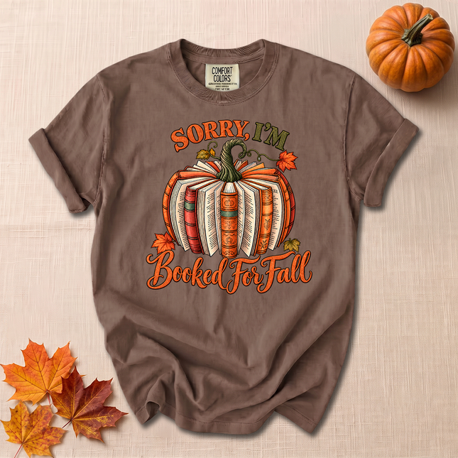 Comfort Colors Booked for Fall Pumpkin Book Lover T-Shirt