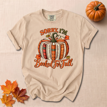 Comfort Colors Booked for Fall Pumpkin Book Lover T-Shirt