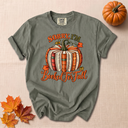 Comfort Colors Booked for Fall Pumpkin Book Lover T-Shirt
