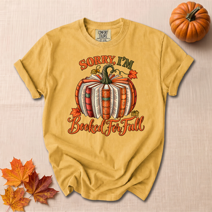 Comfort Colors Booked for Fall Pumpkin Book Lover T-Shirt
