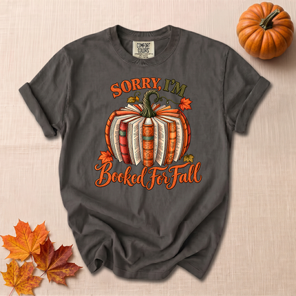 Comfort Colors Booked for Fall Pumpkin Book Lover T-Shirt