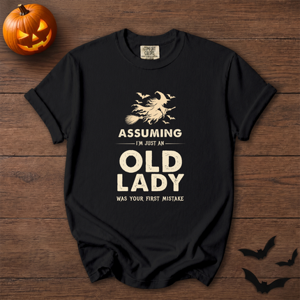 Comfort Colors Funny Old Lady Witch Halloween T-Shirt