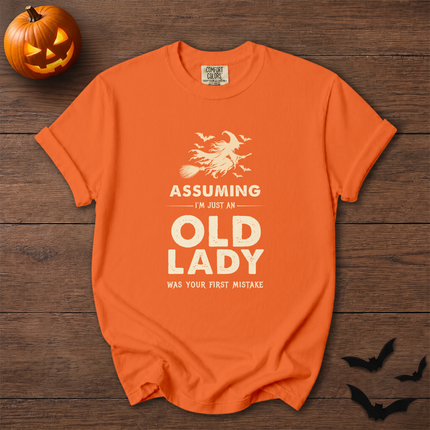 Comfort Colors Funny Old Lady Witch Halloween T-Shirt