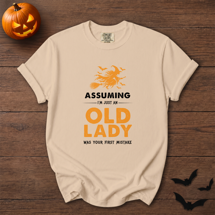 Comfort Colors Funny Old Lady Witch Halloween T-Shirt
