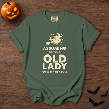 Comfort Colors Funny Old Lady Witch Halloween T-Shirt