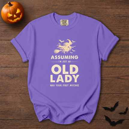 Comfort Colors Funny Old Lady Witch Halloween T-Shirt