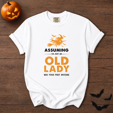 Comfort Colors Funny Old Lady Witch Halloween T-Shirt