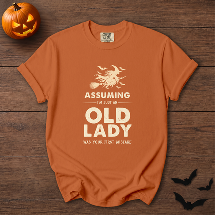 Comfort Colors Funny Old Lady Witch Halloween T-Shirt