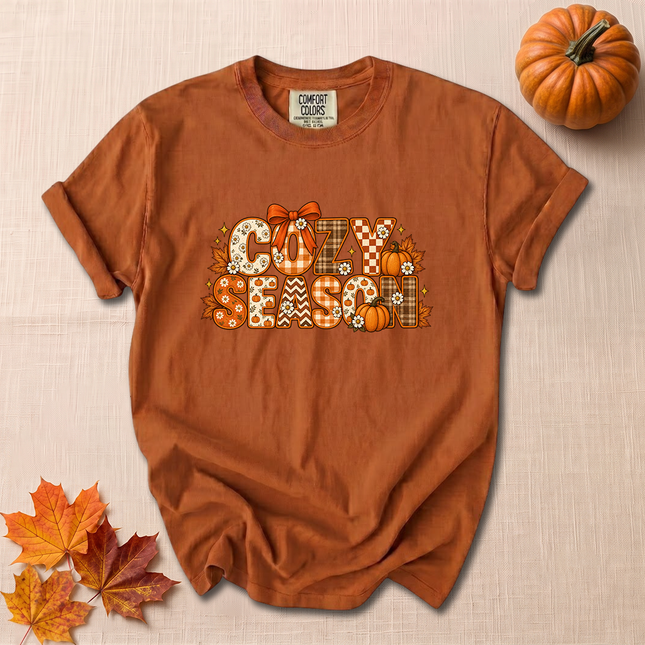 Comfort Colors Cozy Season Pumpkin Retro Fall T-Shirt