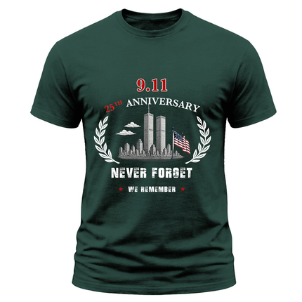 25th Anniversary Patriot Day Never Forget 9 11 Memorial T Shirt