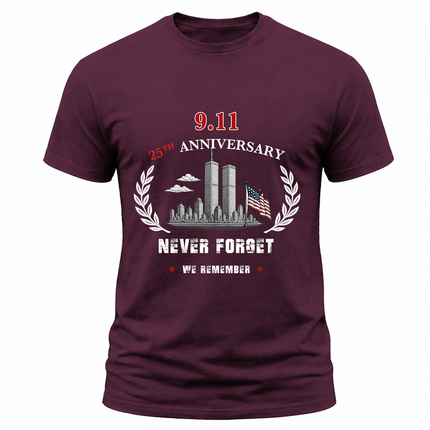 25th Anniversary Patriot Day Never Forget 9 11 Memorial T Shirt