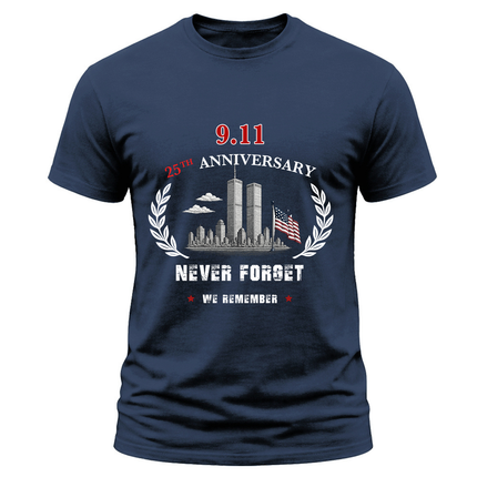 25th Anniversary Patriot Day Never Forget 9 11 Memorial T Shirt