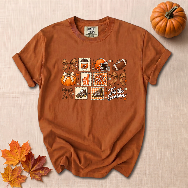 Comfort Colors Football Season Fall Pumpkin Cheer T-Shirt