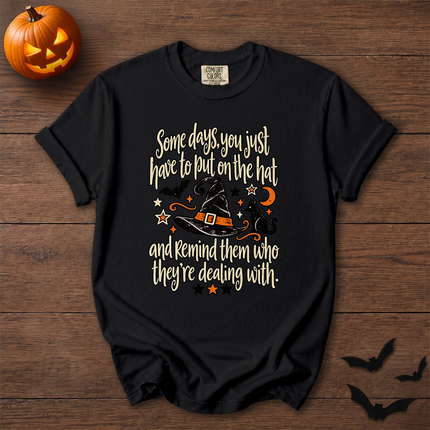 Comfort Colors Witch Hat Black Cat Halloween Quote T-Shirt