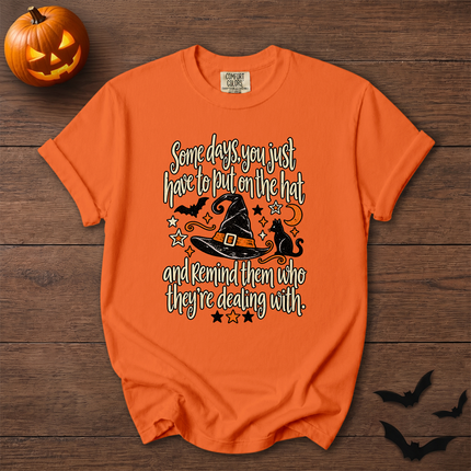 Comfort Colors Witch Hat Black Cat Halloween Quote T-Shirt
