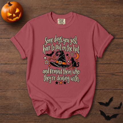 Comfort Colors Witch Hat Black Cat Halloween Quote T-Shirt