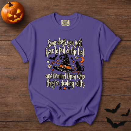 Comfort Colors Witch Hat Black Cat Halloween Quote T-Shirt