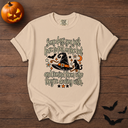Comfort Colors Witch Hat Black Cat Halloween Quote T-Shirt