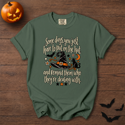 Comfort Colors Witch Hat Black Cat Halloween Quote T-Shirt