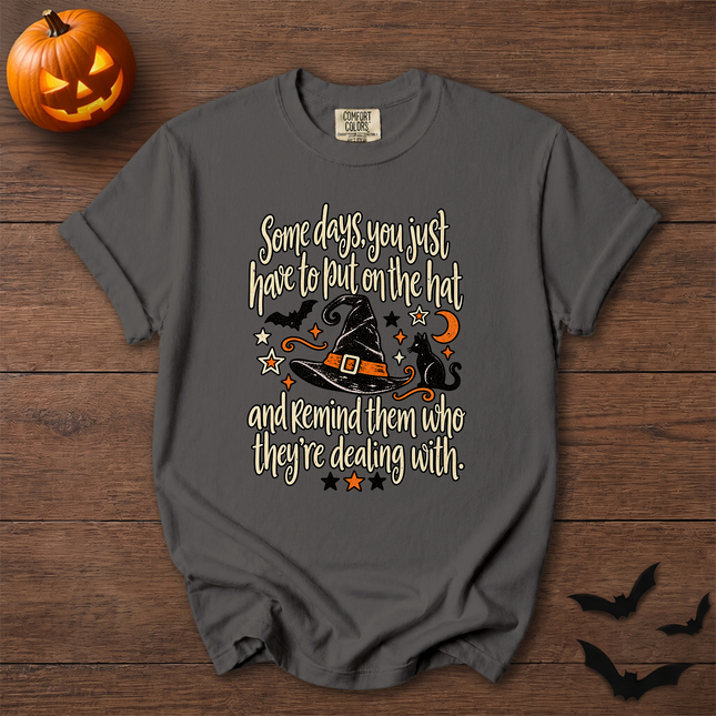 Comfort Colors Witch Hat Black Cat Halloween Quote T-Shirt