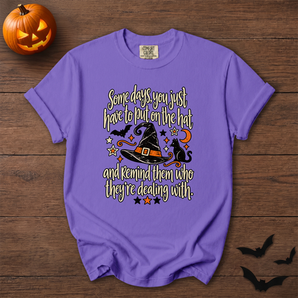 Comfort Colors Witch Hat Black Cat Halloween Quote T-Shirt