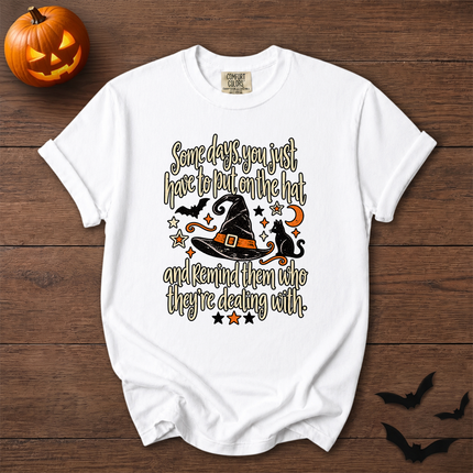 Comfort Colors Witch Hat Black Cat Halloween Quote T-Shirt