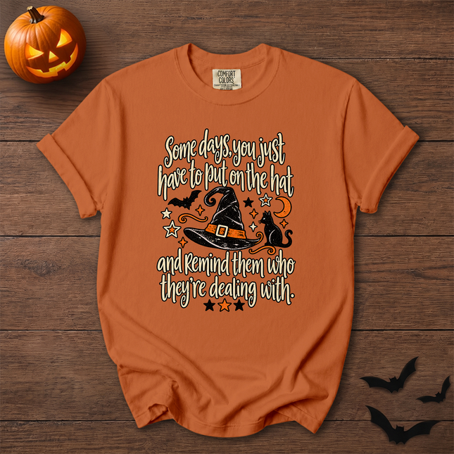 Comfort Colors Witch Hat Black Cat Halloween Quote T-Shirt