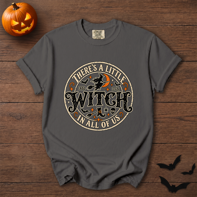 Comfort Colors Theres A Little Witch In All Of Us Vintage Halloween T-Shirt