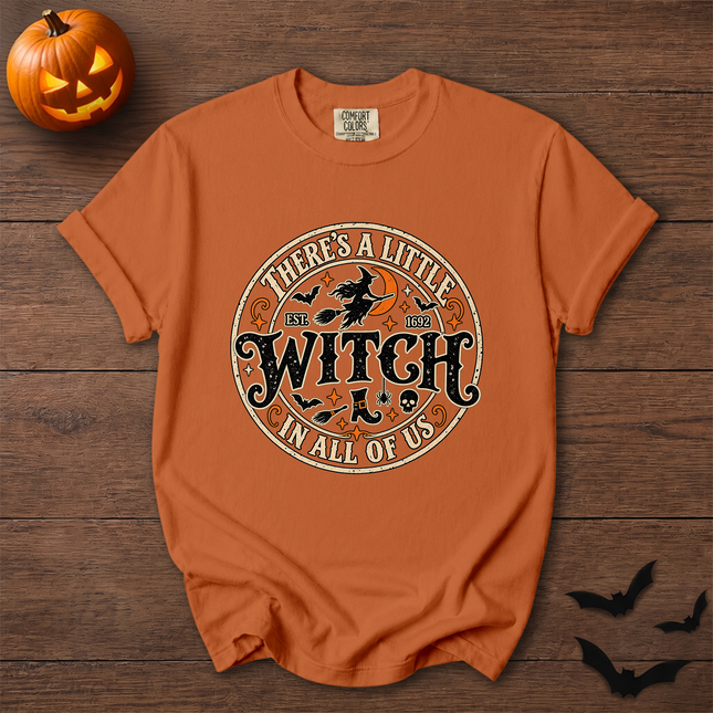 Comfort Colors Theres A Little Witch In All Of Us Vintage Halloween T-Shirt