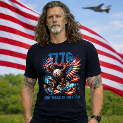 1776 America 250 Years of Freedom Patriotic T-Shirt