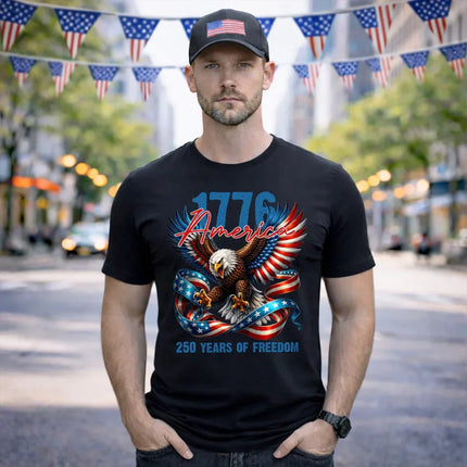 1776 America 250 Years of Freedom Patriotic T-Shirt