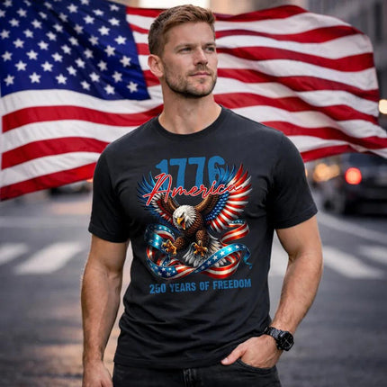 1776 America 250 Years of Freedom Patriotic T-Shirt
