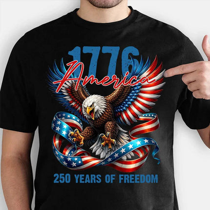1776 America 250 Years of Freedom Patriotic T-Shirt