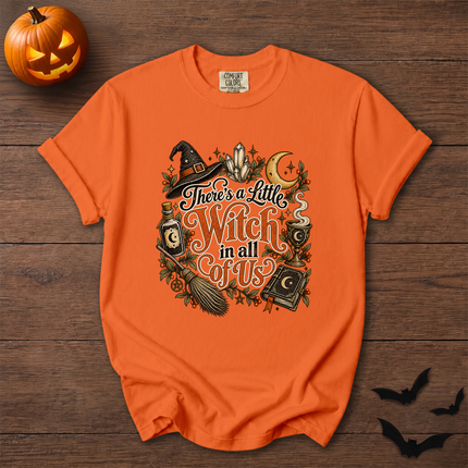 Comfort Colors Theres A Little Witch In All Of Us Crystal Halloween T-Shirt