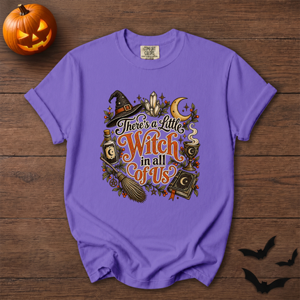 Comfort Colors Theres A Little Witch In All Of Us Crystal Halloween T-Shirt