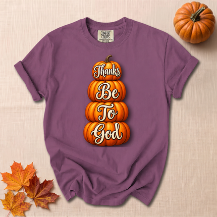 Comfort Colors Thanks Be To God Christian Fall Pumpkin T-Shirt