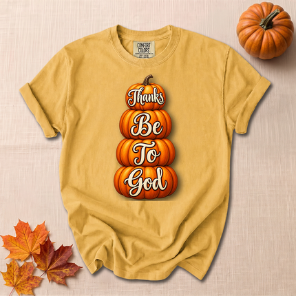 Comfort Colors Thanks Be To God Christian Fall Pumpkin T-Shirt