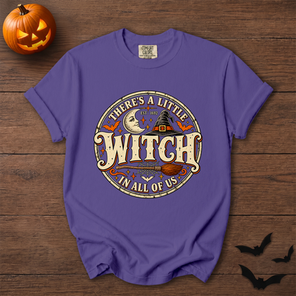 Comfort Colors Theres A Little Witch In All Of Us Halloween T-Shirt