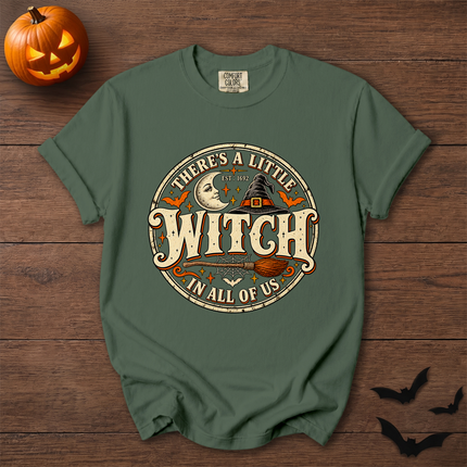 Comfort Colors Theres A Little Witch In All Of Us Halloween T-Shirt