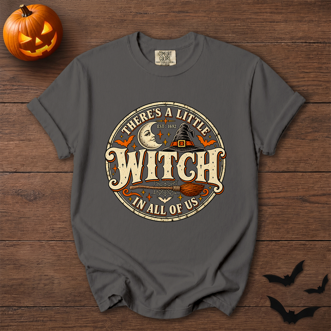Comfort Colors Theres A Little Witch In All Of Us Halloween T-Shirt