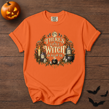 Comfort Colors Theres A Little Witch Potion Cauldron Halloween T-Shirt