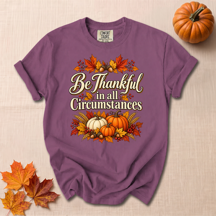 Comfort Colors Be Thankful In All Circumstances Christian Fall T-Shirt