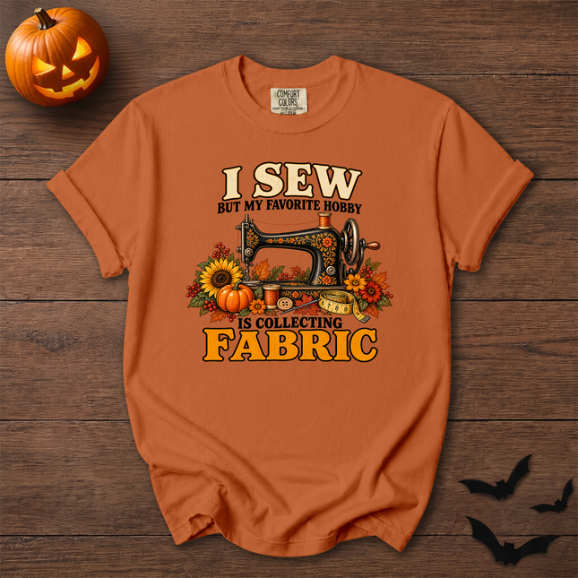 Comfort Colors I Sew Collecting Fabric Fall Halloween Sewing T-Shirt