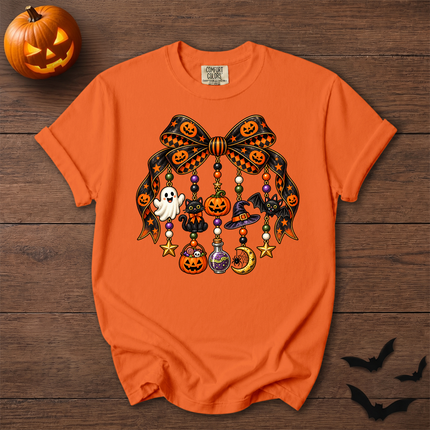 Comfort Colors Halloween Bow Pumpkin Spooky Charms T-Shirt