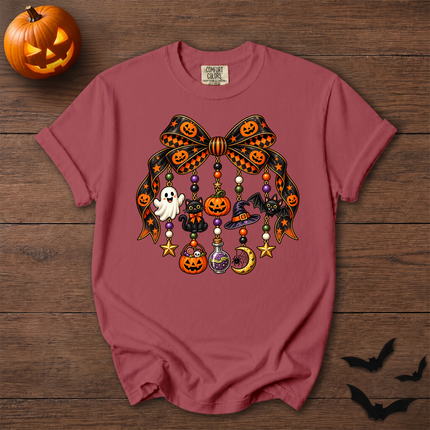 Comfort Colors Halloween Bow Pumpkin Spooky Charms T-Shirt