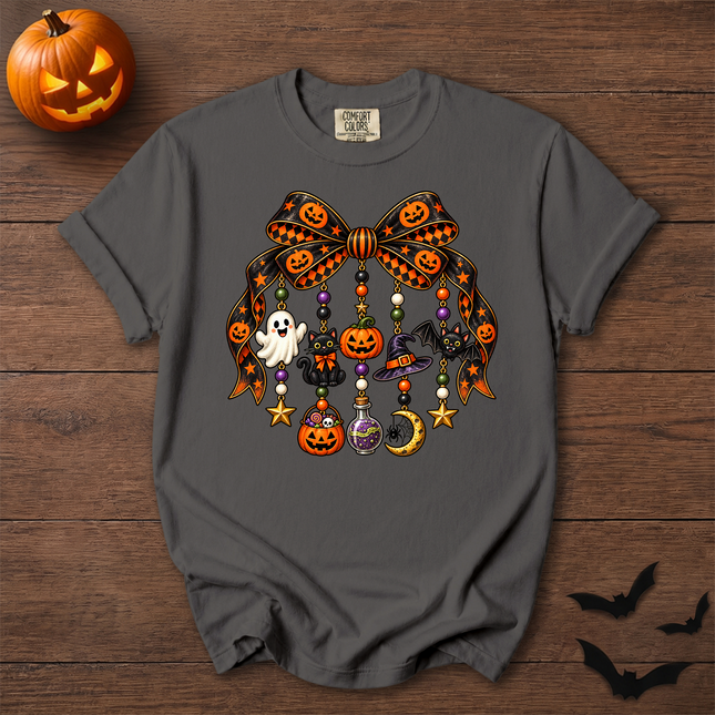 Comfort Colors Halloween Bow Pumpkin Spooky Charms T-Shirt