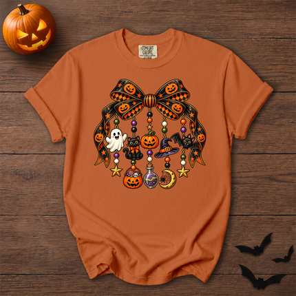 Comfort Colors Halloween Bow Pumpkin Spooky Charms T-Shirt