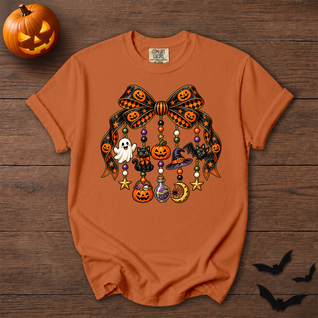 Comfort Colors Halloween Bow Pumpkin Spooky Charms T-Shirt