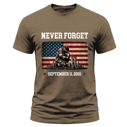 25th Anniversary Patriot Day 911 Never Forget Firefighter Tribute T-Shirt